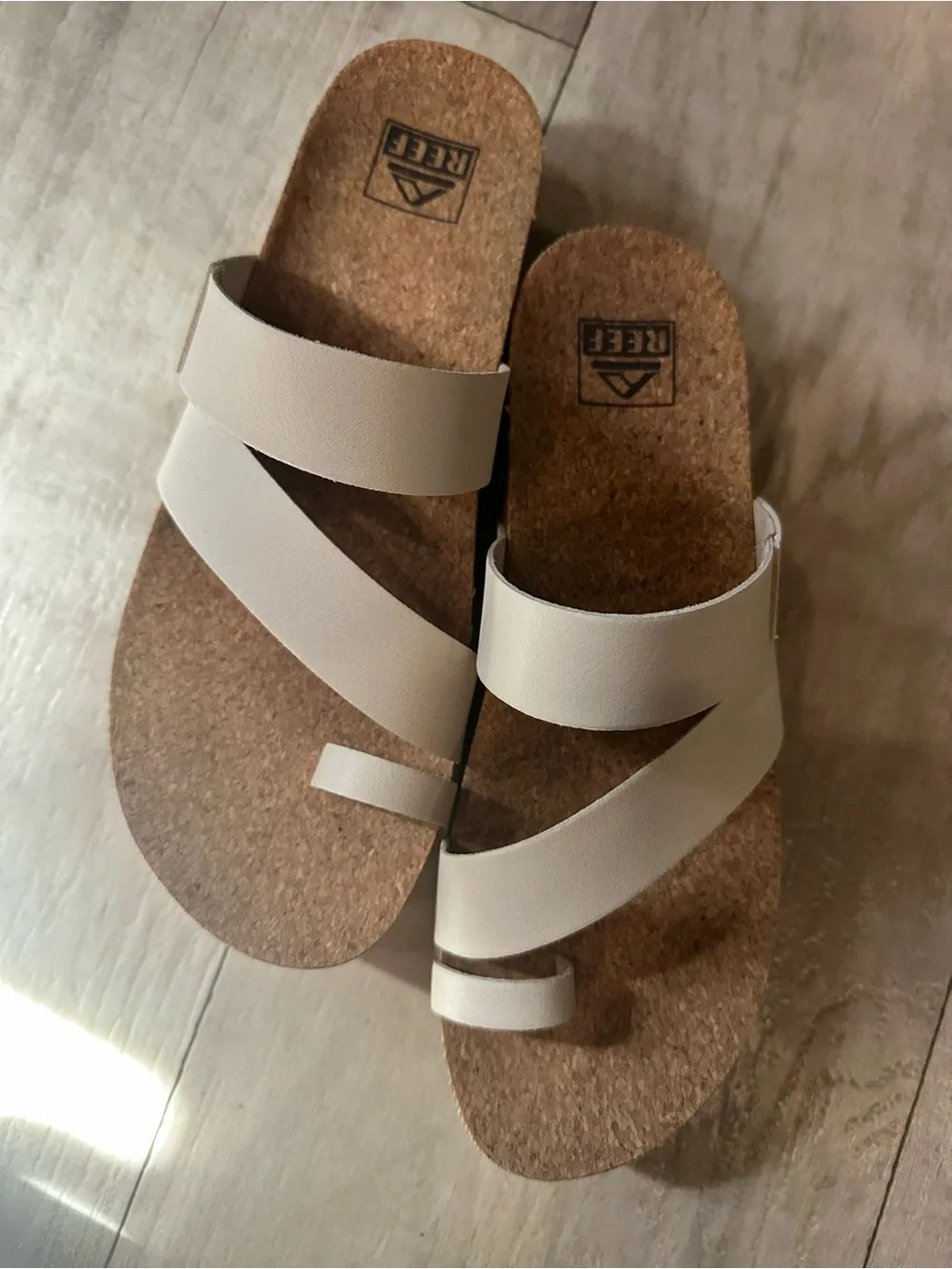 Reef Women's Cream Strappy Cork Slide Sandals